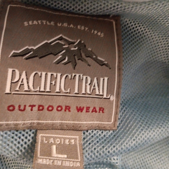Pacific Trail Outdoor Wear Women's Blue Hooded Windbreaker - Picture 7 of 7